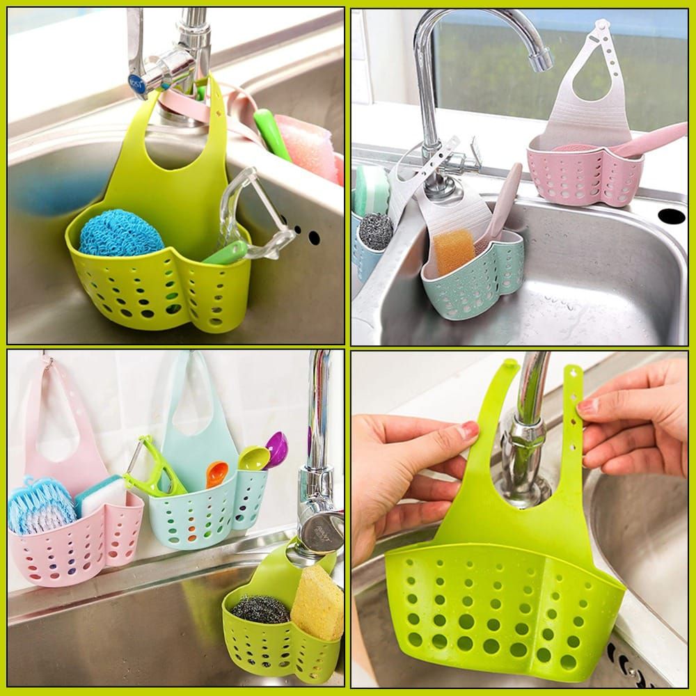Sink Basket Sink Drain Rack Soap Rag Dishcloth Holder Kitchen Bathroom Sink Corner Storage Basket Sponge Holder