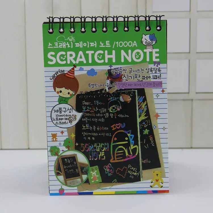 Scratch Note Black Cardboard Creative DIY Draw Sketch Notes for Toy Notebook School Supplies