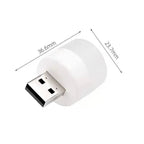 1 Piece USB Lamp Mini LED Night Light Power Bank Charging USB Book Lights Small Round Reading Desk Lamp Bulb