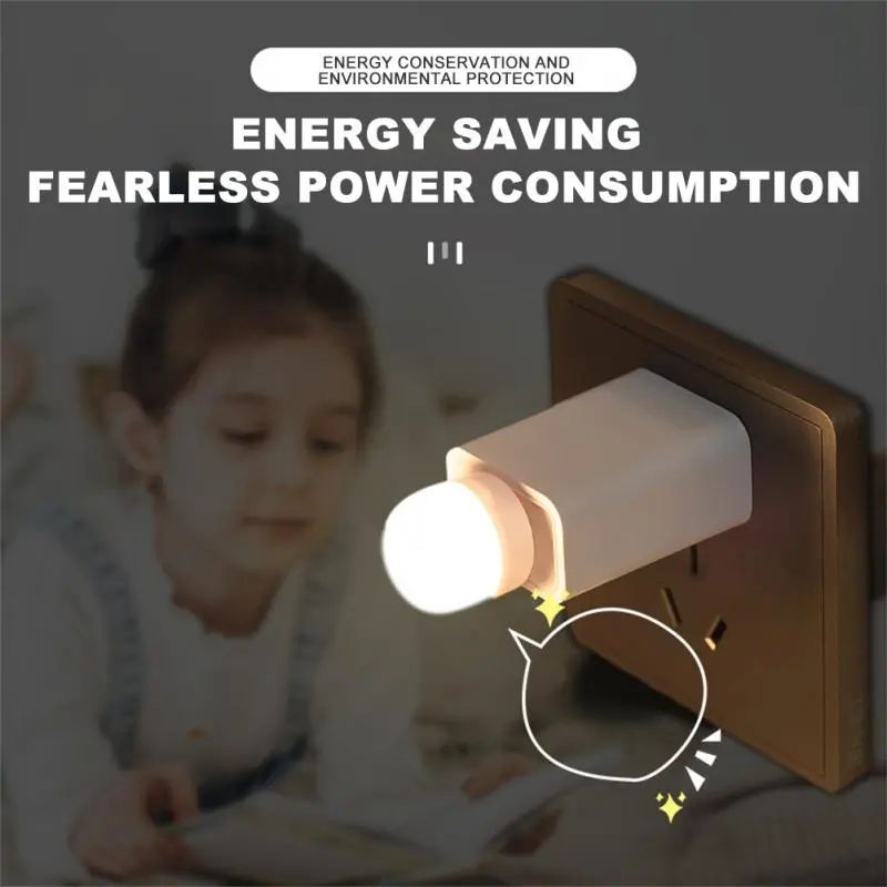 1 Piece USB Lamp Mini LED Night Light Power Bank Charging USB Book Lights Small Round Reading Desk Lamp Bulb