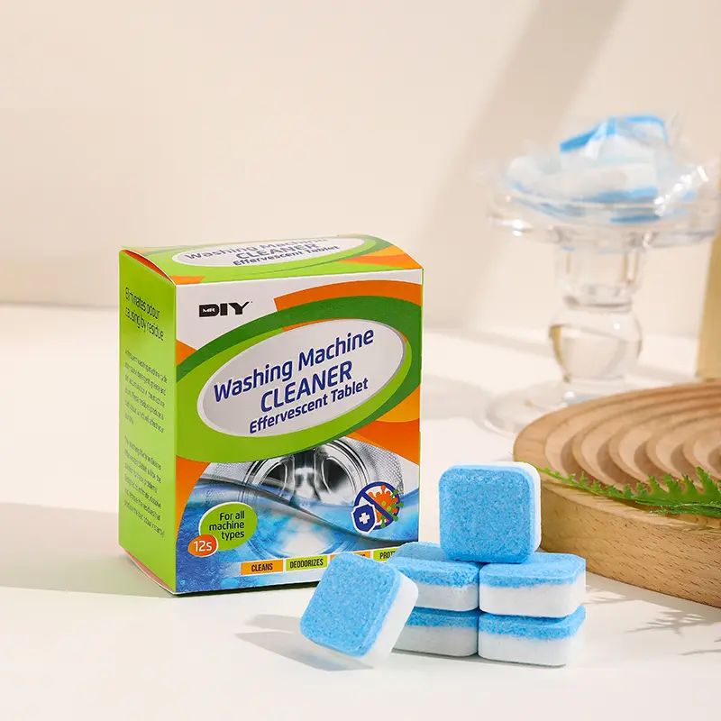 12 Pcs Washing machine detergent cleaner deep cleaning tablets for front loader & top load washer clean laundry tub seal