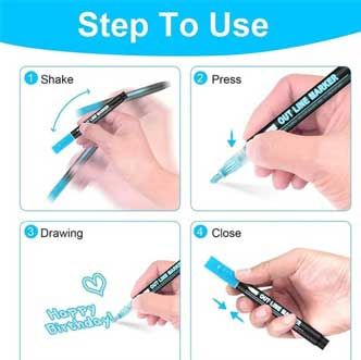 12pcs Highlighter Pen Outline Marker