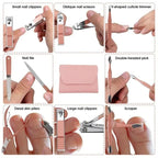 16 in 1 Nail Cutter Set Stainless Steel Nail Clippers Set With Folding Bag Manicure Cutter Kits Scissors Beauty Tool