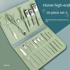 16 in 1 Nail Cutter Set Stainless Steel Nail Clippers Set With Folding Bag Manicure Cutter Kits Scissors Beauty Tool