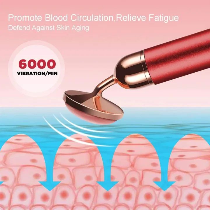 2 in 1 Facial Roller Micro Shaking Trembling Facial Roller Massager with Extra Eye Ball Handheld Electric Contour Beauty Bar Skin Care Tool for Face Lift Anti Wrinkles Anti Aging
