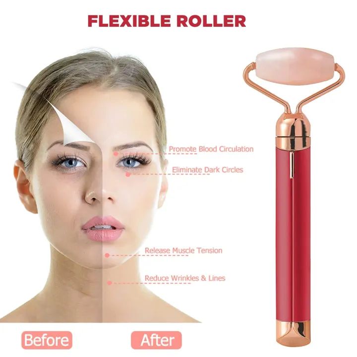 2 in 1 Facial Roller Micro Shaking Trembling Facial Roller Massager with Extra Eye Ball Handheld Electric Contour Beauty Bar Skin Care Tool for Face Lift Anti Wrinkles Anti Aging