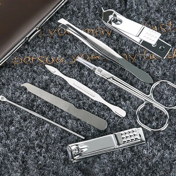 7PCS Nail Cutter Scissor Set Stainless Steel Nail Clippers Nail Clippers Pedicure Beauty Manicure Implement Household Pedicure