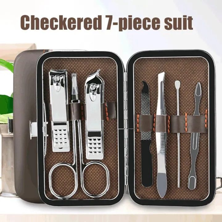 7PCS Nail Cutter Scissor Set Stainless Steel Nail Clippers Nail Clippers Pedicure Beauty Manicure Implement Household Pedicure