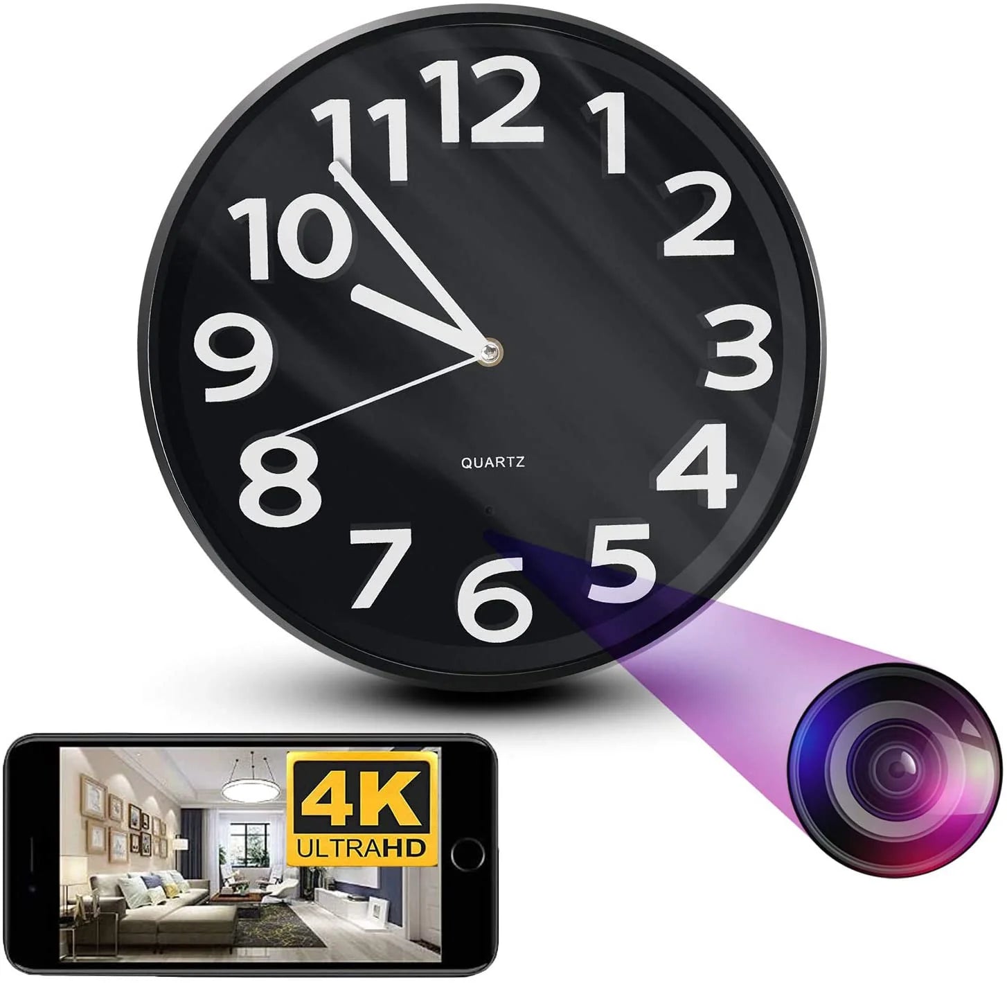 Wall Clock Hidden Camera with WiFi