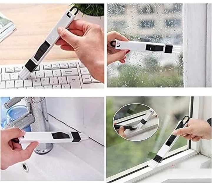 Cleaning Brush 1PC Multifunction Window Perfect for Windows Keyboards and Kitchen Surfaces Dual Use Design with Scraper and Bristles Compact Durable Easy to Use and Store