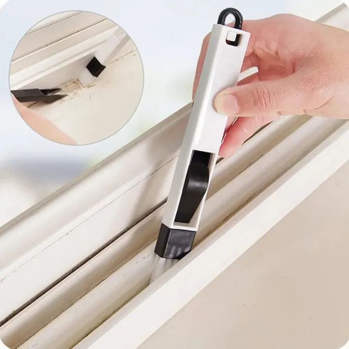 Cleaning Brush 1PC Multifunction Window Perfect for Windows Keyboards and Kitchen Surfaces Dual Use Design with Scraper and Bristles Compact Durable Easy to Use and Store