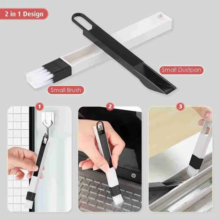 Cleaning Brush 1PC Multifunction Window Perfect for Windows Keyboards and Kitchen Surfaces Dual Use Design with Scraper and Bristles Compact Durable Easy to Use and Store