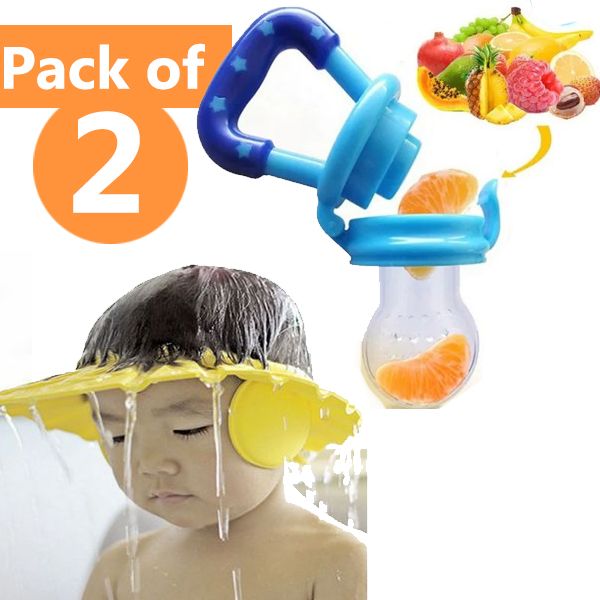 Pack of 2 Baby Shower Cap and Fruit Pacifer