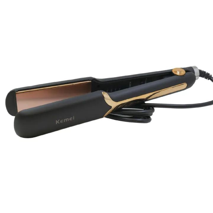 KEMEI KM-458 Professional Electric Hair Straightener Iron Styler New Electronic Hairstyling Tool Best Beauty Set Rod For Women Portable Ceramic Fast Warm Up Straightening Flat Iron