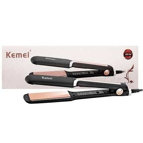 KEMEI KM-458 Professional Electric Hair Straightener Iron Styler New Electronic Hairstyling Tool Best Beauty Set Rod For Women Portable Ceramic Fast Warm Up Straightening Flat Iron