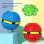 Magic Flying Saucer Ball Frisbee Deformation UFO Football Flat Throw Disc with 3LED Light Flying Toys Outdoor Garden Beach Game Toy