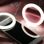 Mobile Selfie Ring Light Portable Selfie LED Ring Light for Mobile Phones Rechargeable Ring Light with Charging Cable For Tik Tok and Photography Brightness Adjustment with Flash Mode