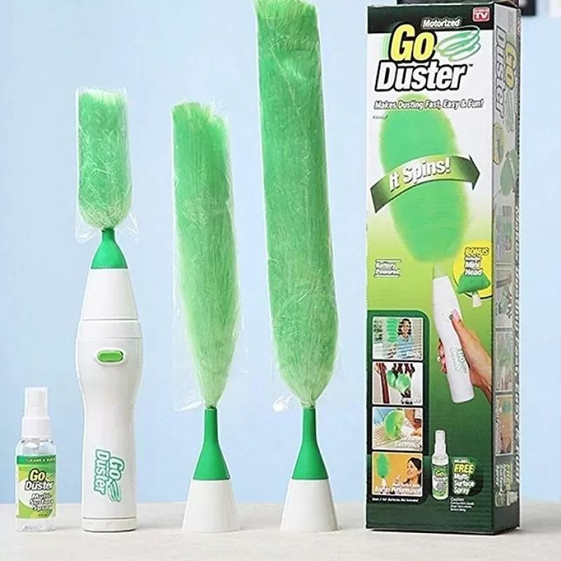 Newest Go Duster Cell Operating 360 Rotating Feather Duster Dust Cleaning Brush