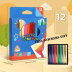 Pack of12 Art Supply Childs Plastic Crayons with Box