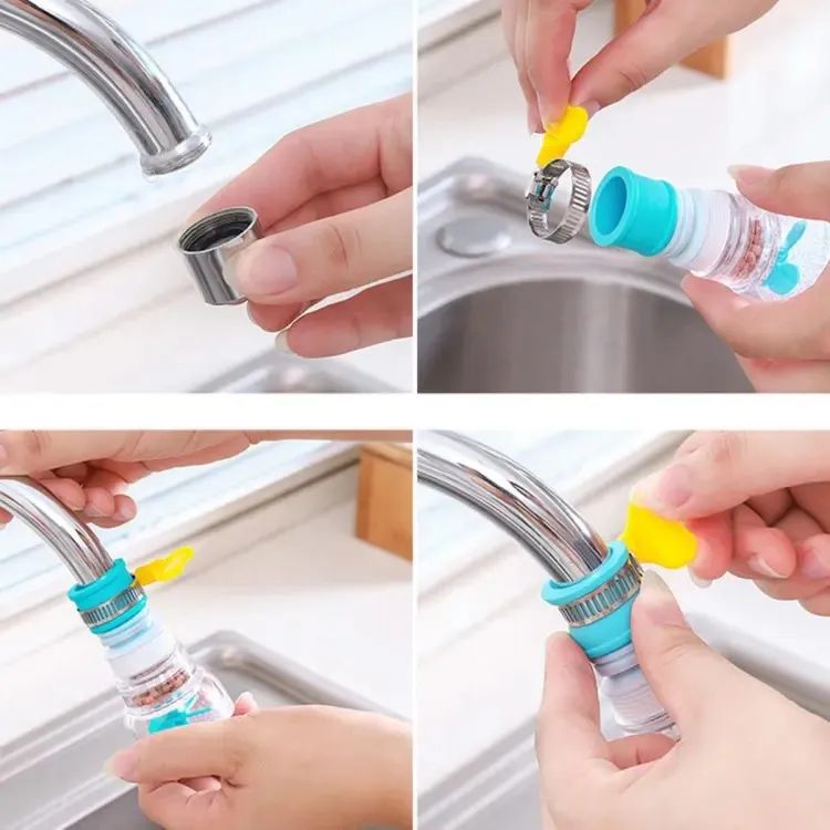 Plastic Fan Kitchen Shower Splash Fan Faucet Water saving Filter Shower Water Rotating Spray Regulator Tap Water Filter Valve for Kitchen tap nozzle extended filter water saving device Accessories Multicolour