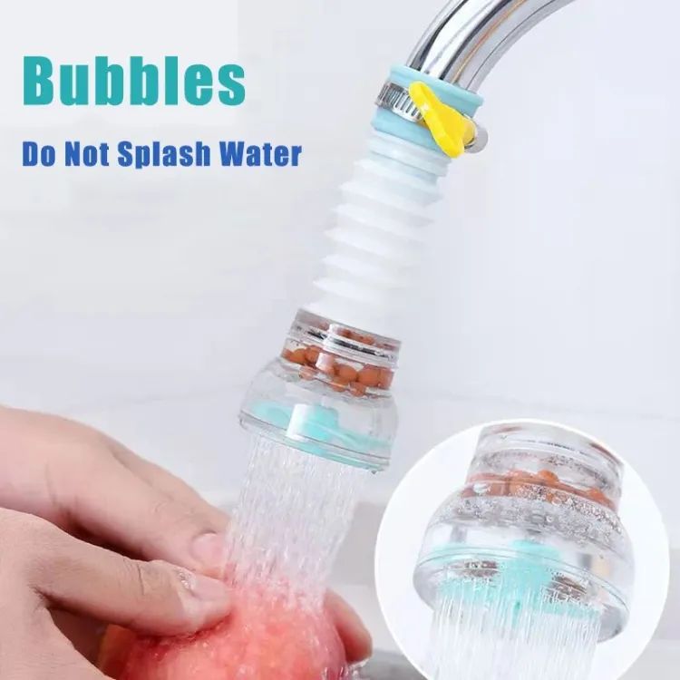Plastic Fan Kitchen Shower Splash Fan Faucet Water saving Filter Shower Water Rotating Spray Regulator Tap Water Filter Valve for Kitchen tap nozzle extended filter water saving device Accessories Multicolour