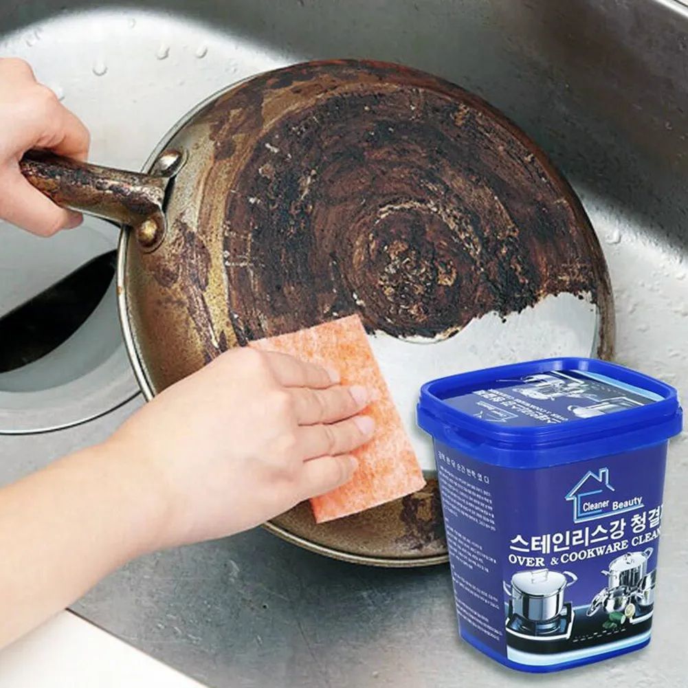 Rust Cream Powerful Stainless Steel Cookware Cleaning Paste Household Kitchen Cleaner Washing Pot Bottom Scale Strong Cream