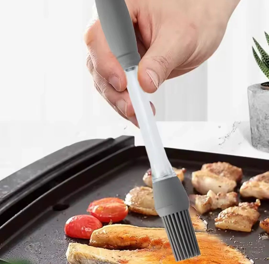 Push Oil Silicone Brush High Temperature Resistant Silicone Oil Brush Silicone Grill Seasoning Brush