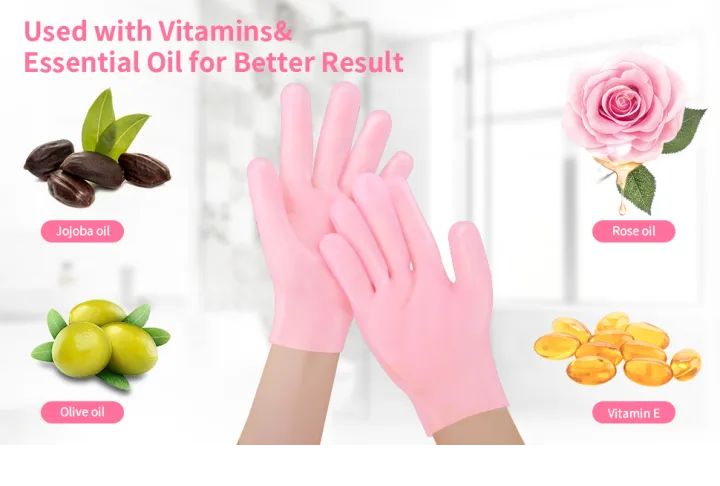 (1 Pair) Gel Gloves Moisturizing Whitening Exfoliating Smooth Beauty Hand Care Silicone Hand Glove Waterproof Cleaning