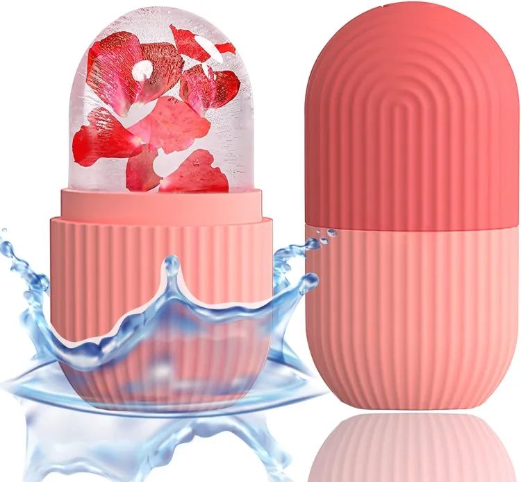 Silicone Ice Cube Roller Massager for Face Eyes and Neck Naturally Conditioning and Skin Care De Puff Eye Bags Reduce Migraine Pain Reusable Massage Silicone Ice Mold