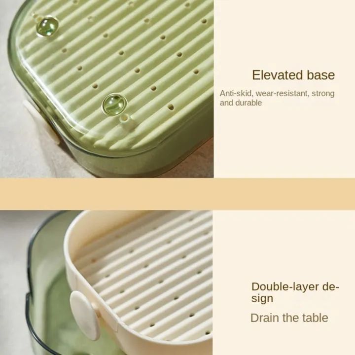 Split Type Soap Dish, Double Layer Soap Dish, Bathroom Kitchen Sink Organizer, Water Draining Soap Double Latte Dish