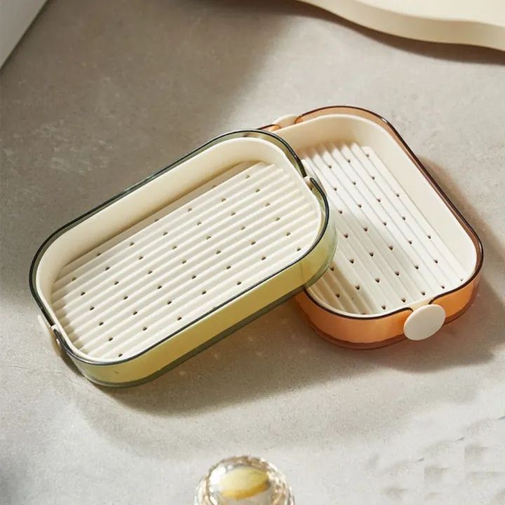 Split Type Soap Dish, Double Layer Soap Dish, Bathroom Kitchen Sink Organizer, Water Draining Soap Double Latte Dish