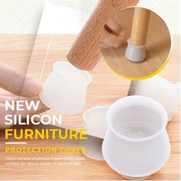4pc Table Chair Leg Silicone Cap Pad Furniture Non Slip Feet Cover Floor Protector Foot Bottom Pads Caps Rubber Home Decoration