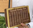 Umrah Savings Box 280 Days Wooden Money Saving Jar for Hajj Umrah Islamic Halal Savings Plan Daily Pilgrimage Tracker Gift for Muslims Eid Ramadan Savings Box