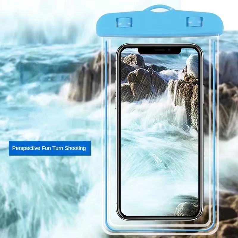 Universal Mobile Phone Transparent Waterproof Bag Three-Layer Sealed Drifting Beach Fishing Underwater 6 inch Swimming Dry Bag