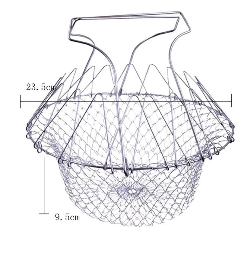 Vegetable Frying, Foldable Strainer, Chef Basket 12 IN 1