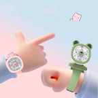 Watch Fan Cartoon with Wrist Strap Rechargeable 3Levels Adjustable Handheld Fan for TravelLow