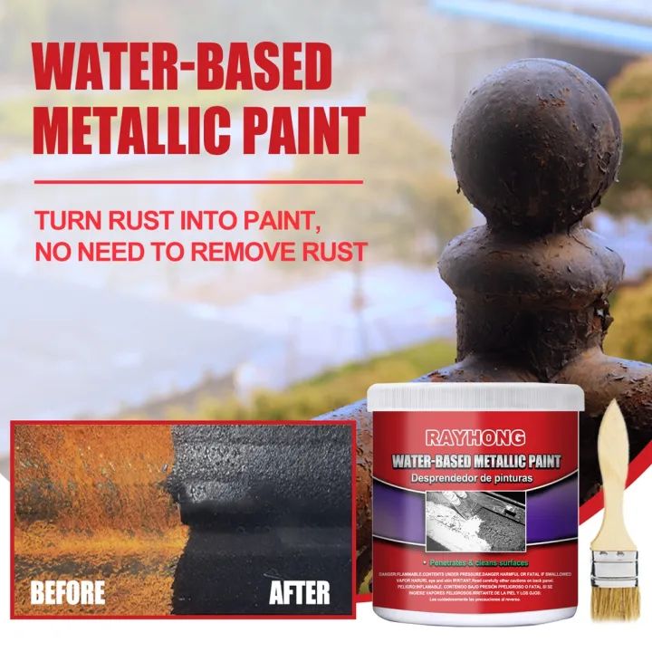 Water Based Metal Rust Remover Metallic Paint Rust Conversion Agent Rust Converter With Brush