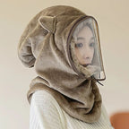 Winter face hoody Women Ear Cap Lightweight Full Protection Thick Cap