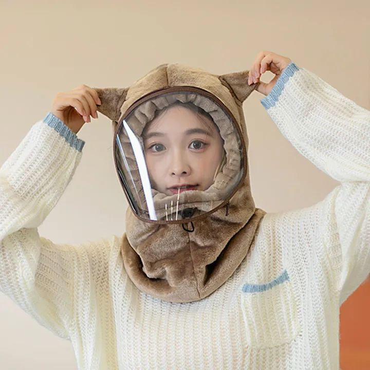 Winter face hoody Women Ear Cap Lightweight Full Protection Thick Cap