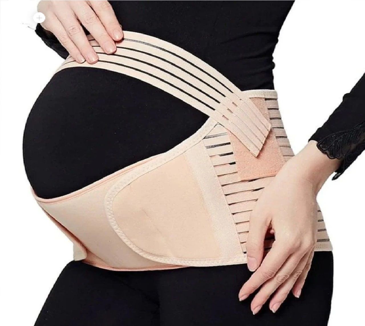 Women Pregnancy Support Belt Pregnancy Belt Support Brace Abdominal Binder Waist Support Black